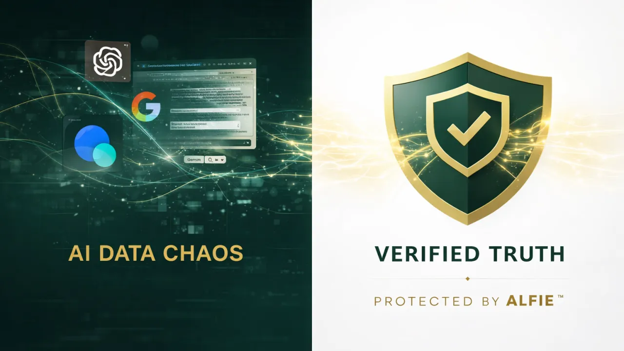 AI Data Chaos vs Verified Truth — Protected by ALFIE